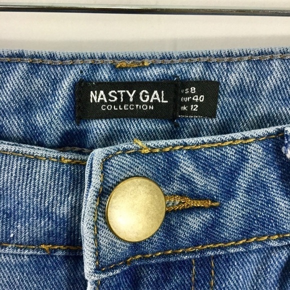 nasty Gal Distressed Mom Jeans Size 8 - Picture 5 of 8